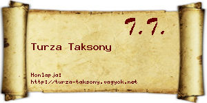 Turza Taksony névjegykártya